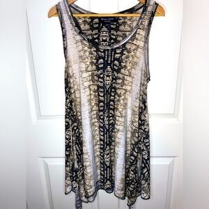 Hanna Jones Couture Snake Print Dress Size 1X Handkerchief Hem Snakeskin